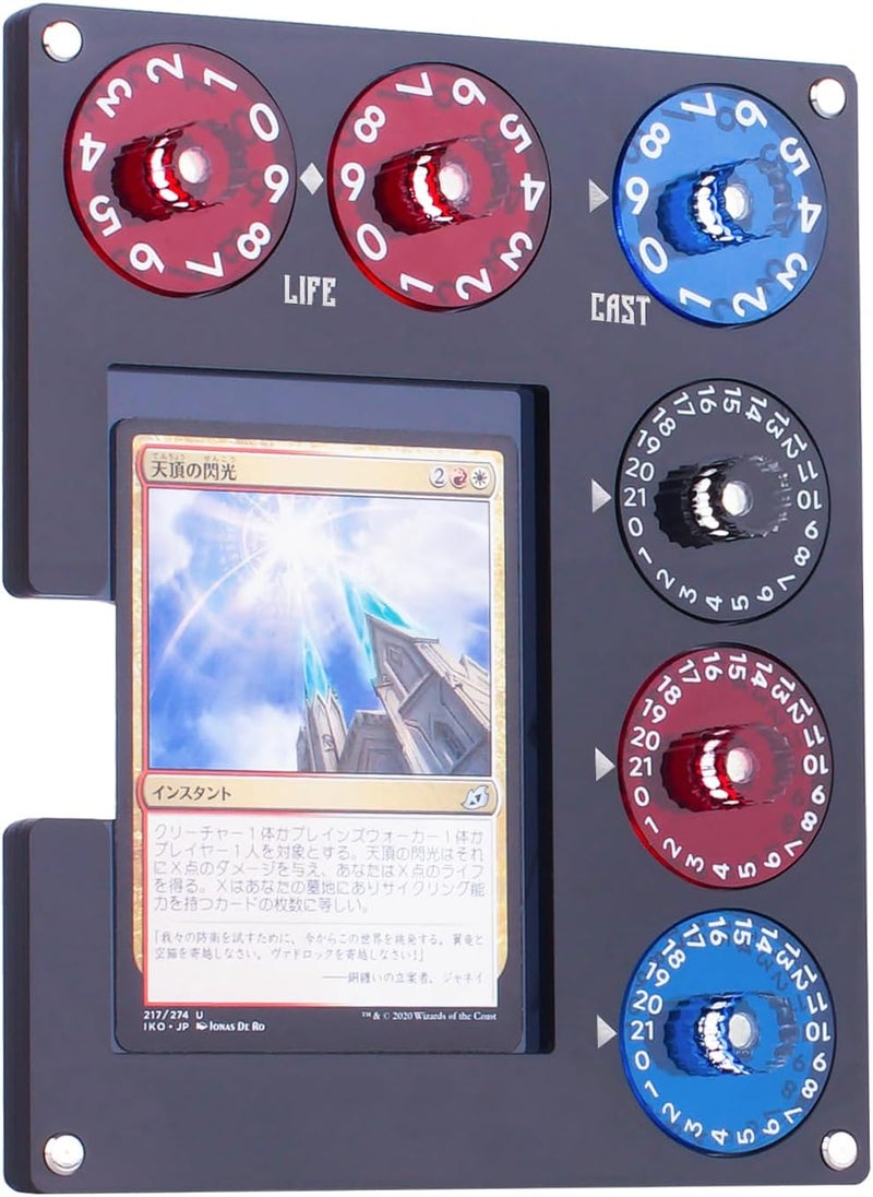 Aizesuro Translucent Acrylic Commander EDH Command Zone Tray Panel with Life, Damage, Cast Dial Counter Compatible with Magic The Gathering Deck, MTG Life Counter Accessories - Image 1